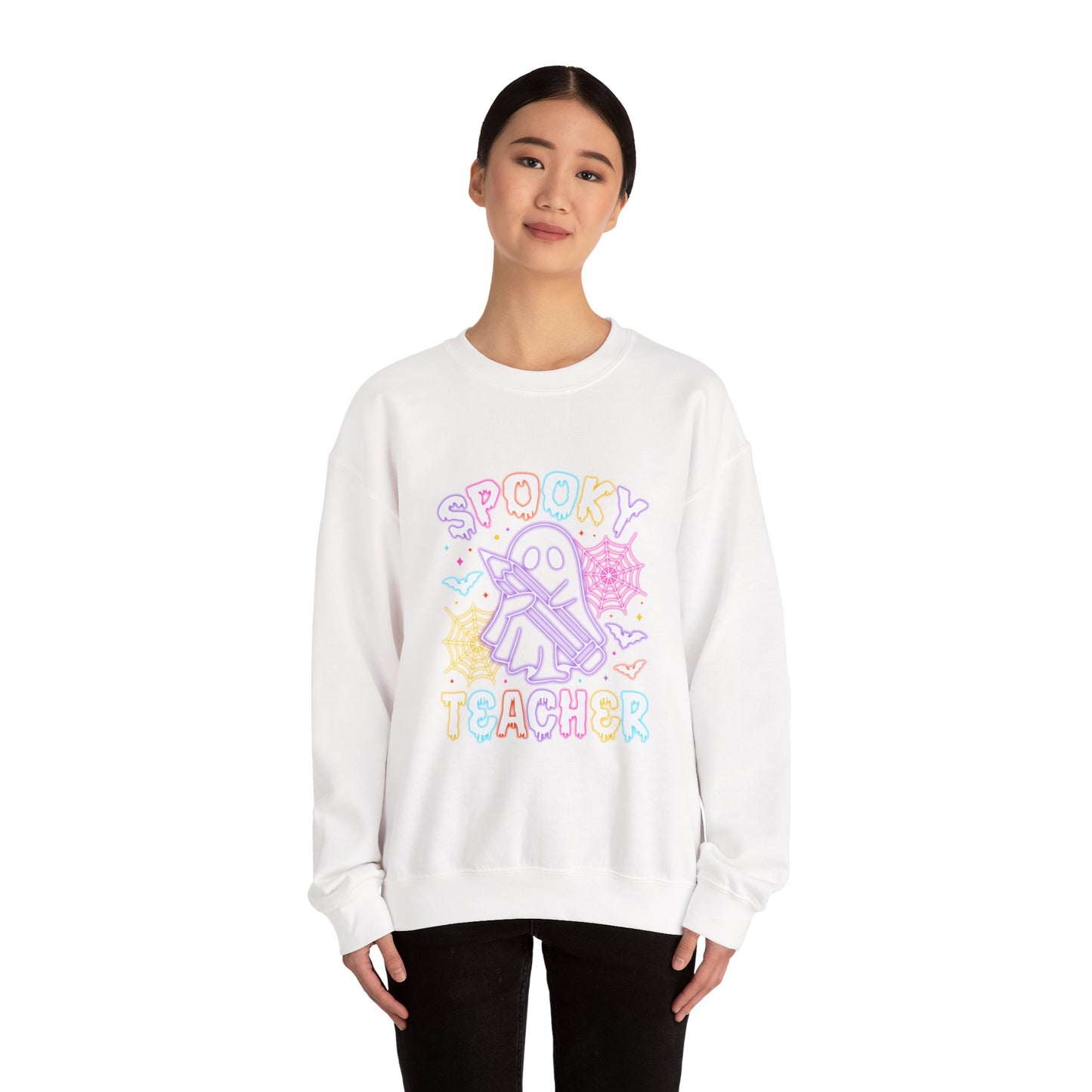 Personalized Spooky Teacher Unisex Crewneck Sweatshirt