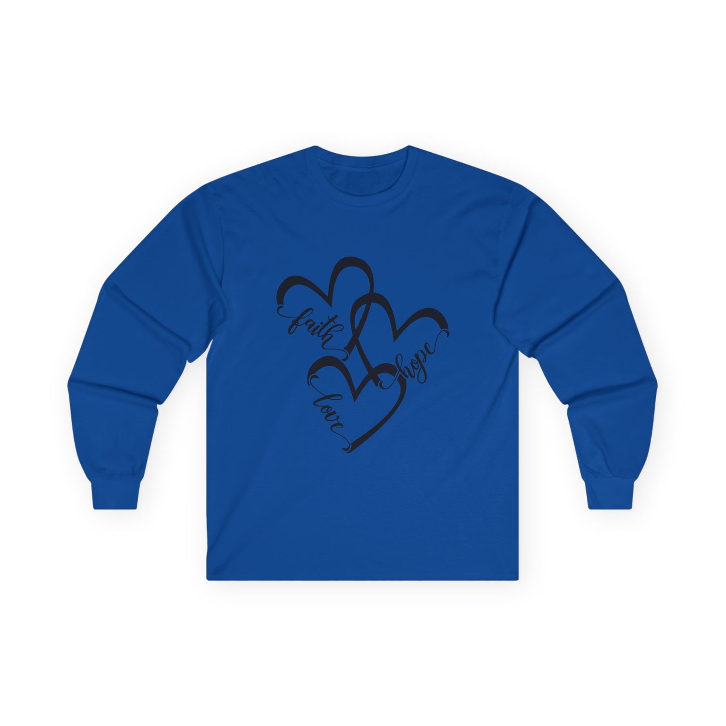 Faith Hope Love Long Sleeve Tee, Unisex Cotton Shirt
