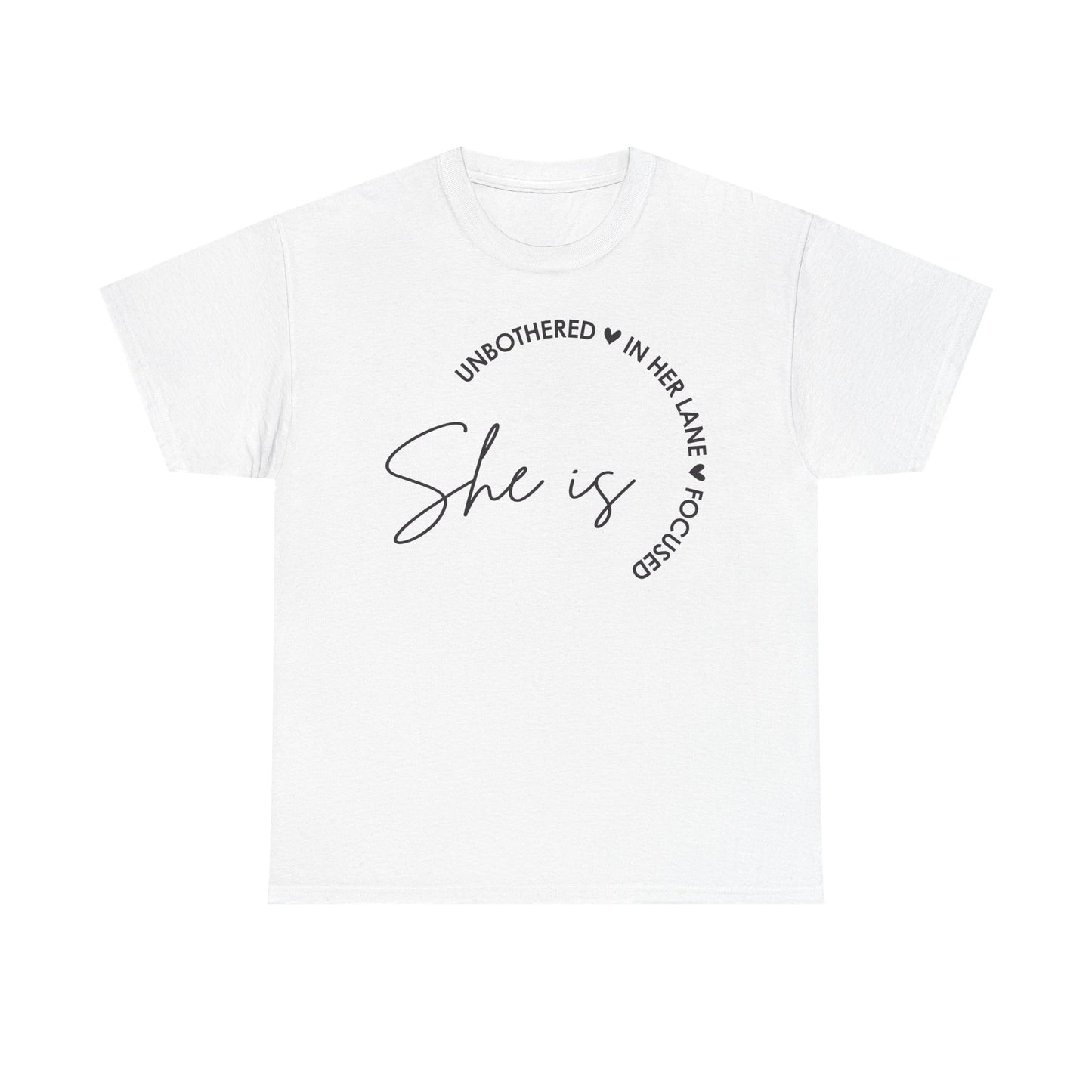 Unbothered In Her Lane" Empowering Unisex Heavy Cotton Tee